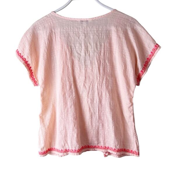 Vineyard Vines Women's Small Shirt Top orange peach Embroidered Short‎ Sleeve - Picture 6 of 6